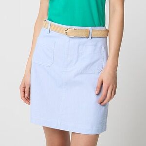 J. Crew Factory - A-Line Lizzie Patch-Pocket Mini Skirt Size 10 Blue White